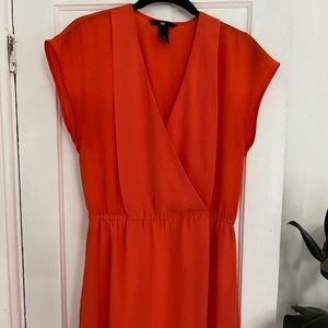 H&M orange knee length dress; 6 (fits like 4)